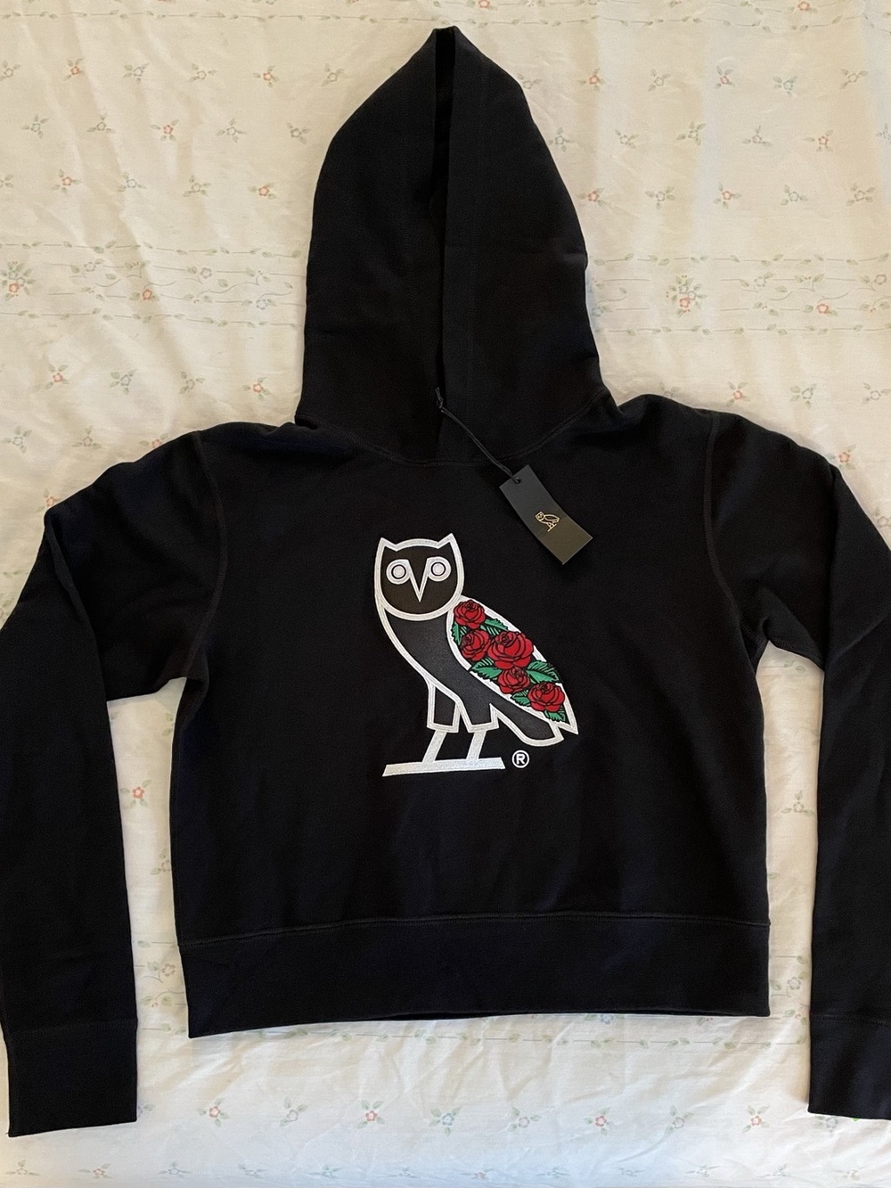OVO Owl Santa Rose Hoodie Black Size Medium NWT